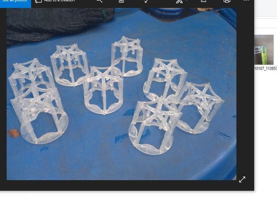 التعبئة العشوائية البلاستيكية Pall Ring 30mm لبرج Adsorber CO2